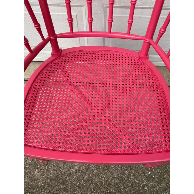 Pink Lacquered Faux Bamboo Club Chair Chairish