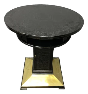 Art Nouveau Small Black Table with Cupboard, 1910