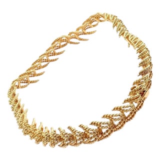1990s Tiffany & Co. France Georges Lenfant Yellow Gold Rope Necklace For Sale
