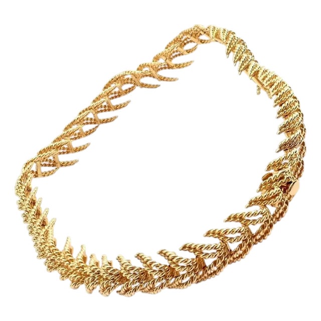 1990s Tiffany & Co. France Georges Lenfant Yellow Gold Rope Necklace For Sale