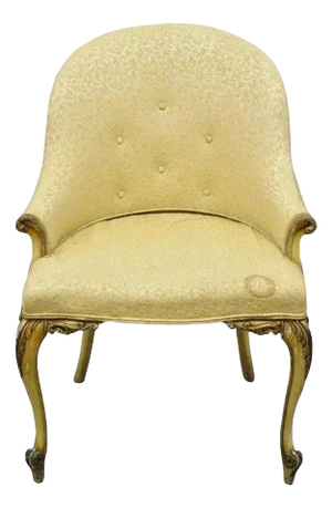 Early 20th Century Antique French Louis XV Style Cream Painted Boudoir Vanity Accent Side Chair