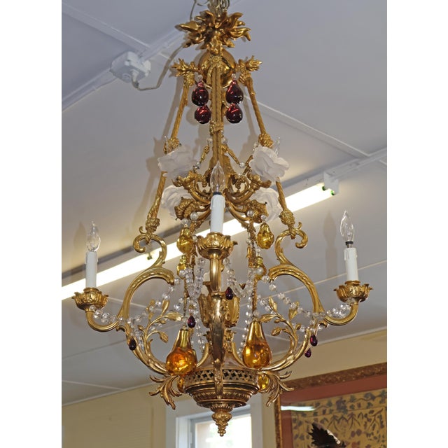 1910 French Belle Epoque Style Gilt Bronze Crystal Chandelier For Sale - Image 14 of 18