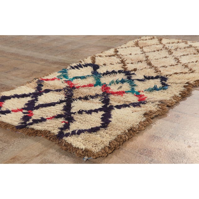 Beige Vintage Azilal Boucherouite Moroccan Rug, 03'00 X 05'06 For Sale - Image 8 of 10