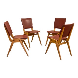 Mid-Century Beech Dining Chairs, 1960s, Set of 4 For Sale