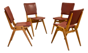 Mid-Century Beech Dining Chairs, 1960s, Set of 4