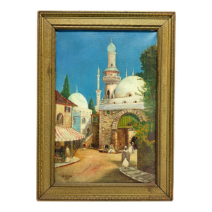 William Cox "Arab Scene" Landscape Oil on Canvas C. 1931