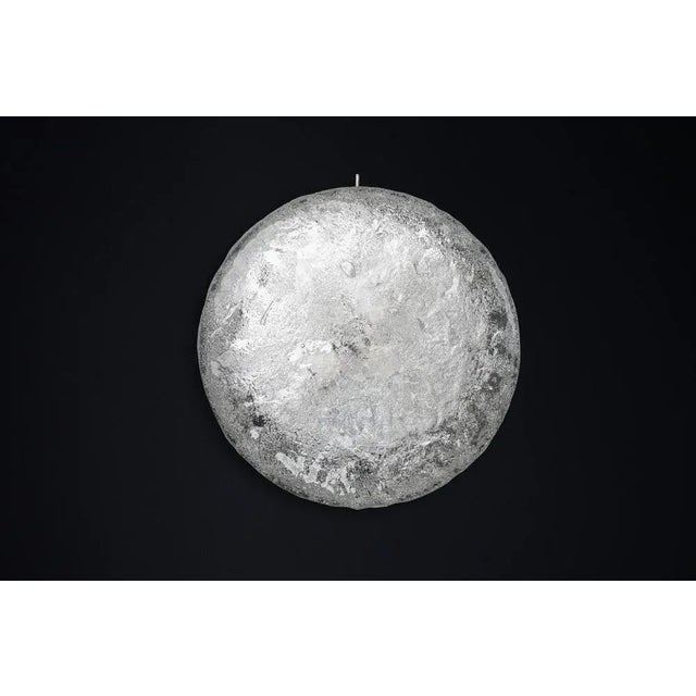 Gold Mid-Century Modern Frosted Ice Glass Ceiling Light from Kaiser Leuchten, Germany, 1960s For Sale - Image 8 of 14