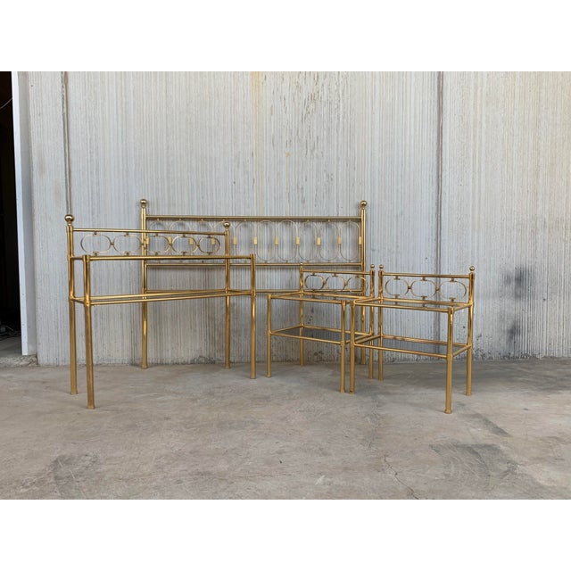 Mid-Century Modern Mid Century Modern Full Brass Headboard Featuring Gometrical FIgure For Sale - Image 3 of 10