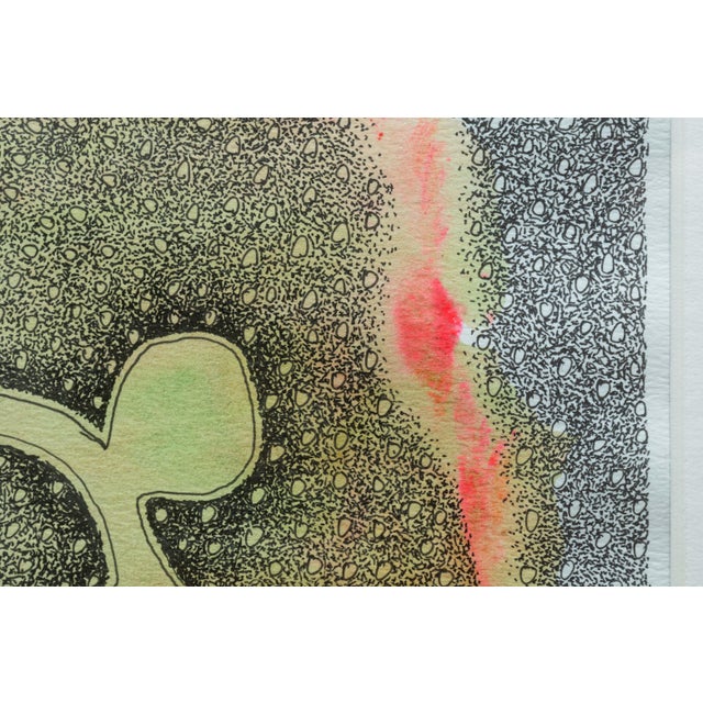 Abstract Paul VerBurg Untitled 38 Signed Contemporary Abstract Pen & Ink Monoprint Framed For Sale - Image 3 of 7