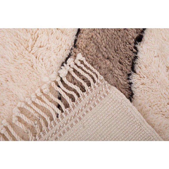 Beige Large Hand-Knotted Wool Rug by Azele Studio For Sale - Image 8 of 12