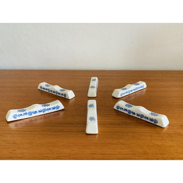 Vintage French Porcelain Knife Holders from Gien, 1940s, Set of 6 For Sale - Image 15 of 18