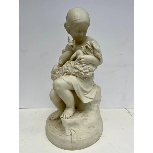 English Antique English Bisque Sculpture Signed J. Durham 1814-1877. For Sale - Image 3 of 12