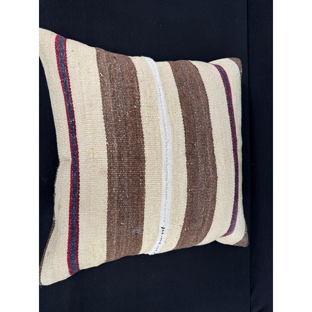Contemporary Turkish Hemp Pillow Cushion Natural Beige Brown Pillow Cushion Cover 24x24 For Sale - Image 3 of 4
