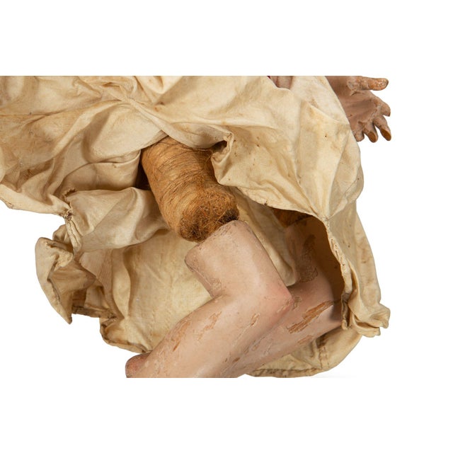 Rare Italian Carved Polychromed Crèche Santos Saint Angel Figurine Ca. 1750 For Sale - Image 9 of 12