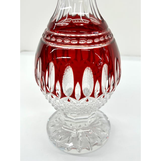 Mid-Century Modern 1990s Beautiful Waterford Crystal Clarendon Ruby Red Decanter For Sale - Image 3 of 8
