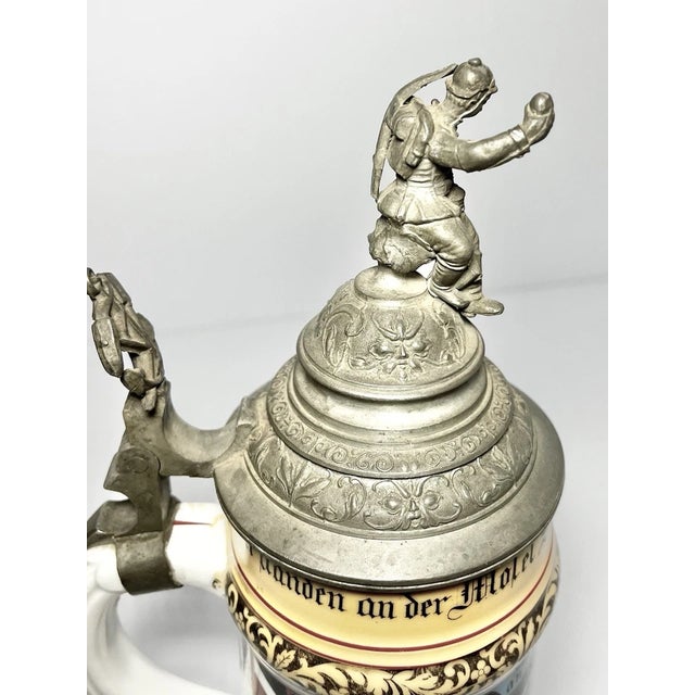 Antique German Regimental Lithophane Beer Stein For Sale - Image 11 of 18