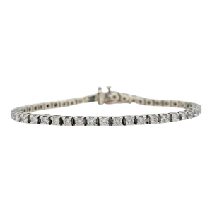 White Diamond Round Tennis Bracelet in 14K White Gold