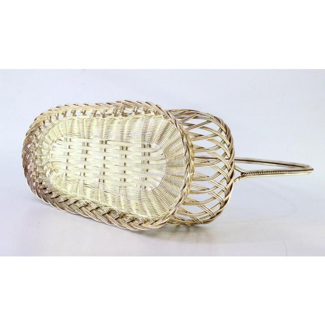 Silver Wire Bottle Holder with Rope Handle For Sale - Image 4 of 9