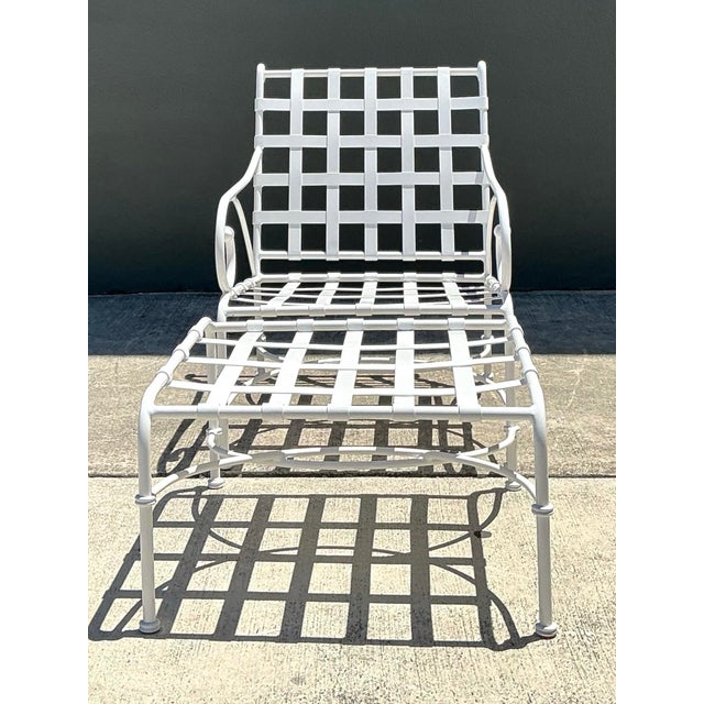 Mid 20th Century Vintage Brown Jordan Cast Aluminum “Florentine” Lounge Chair and Ottoman For Sale - Image 5 of 12