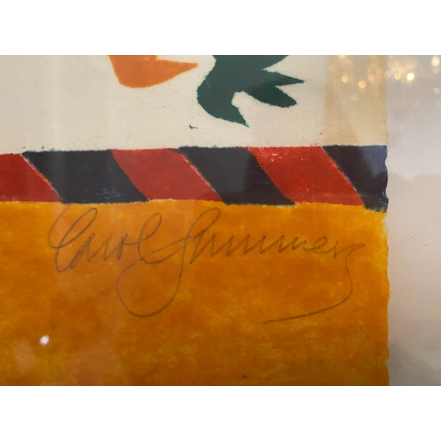 Original Carol Summers 'The Raja's Aviary' Woodcut Signed Print, Framed For Sale - Image 10 of 13