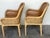Pair of Karl Rausch for Baker "Linea Cara" Split-Reed Rattan & Leather Armchairs For Sale - Image 17 of 17
