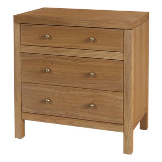 Nora 25 in. W Rectangular Wood 3 Drawer Nightstand, Light Natural For Sale
