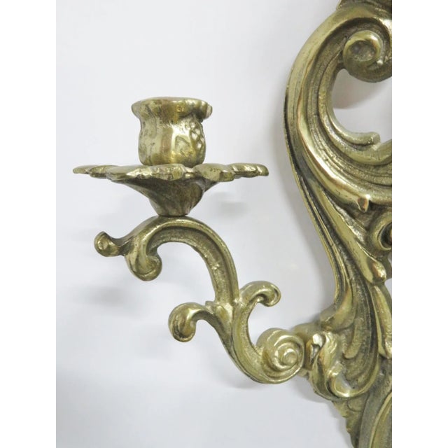 French Late 19th Century French Style Brass Sconces - a Pair For Sale - Image 3 of 5