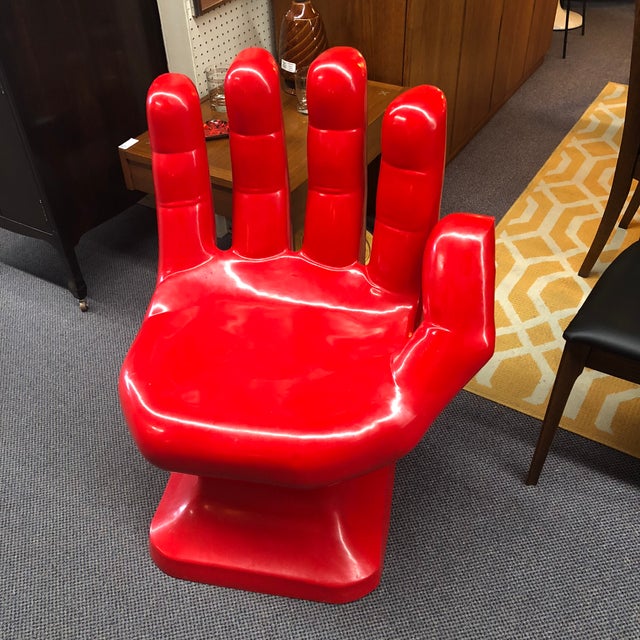 Retro 1970’s Red Plastic Hand Chair Chairish