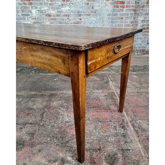 Brown 19th Century French Country Farm 98" Large Dining Table For Sale - Image 8 of 12
