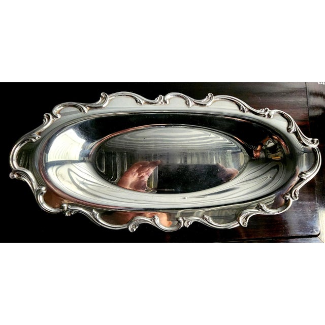 Metal Wilcox Vintage Fine Silver Plate "Joanne" Oval Serving Tray For Sale - Image 7 of 13