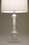 A striking Italian Carrara marble Classic Hollywood Regency "Tuscan" style Column table lamp from Italy circa 1960's....
