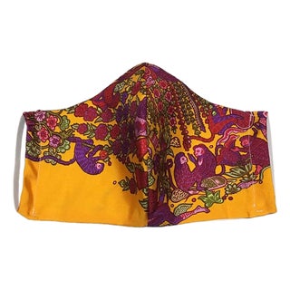 Handmade Hermes Legende Moghole Silk Scarf Face Mask For Sale