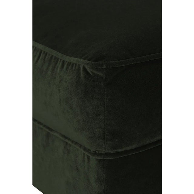 Alcott Ottoman, Emerald Velvet For Sale - Image 4 of 8