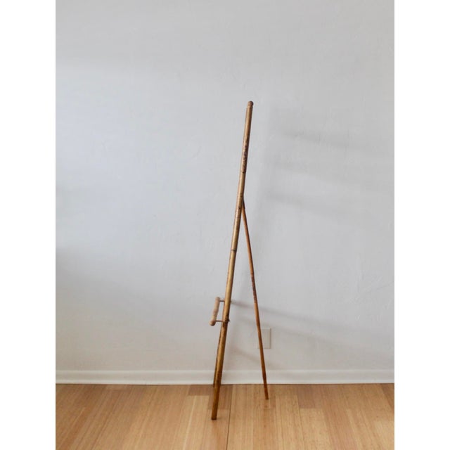 Boho Chic Vintage Boho "Tortoise Shell" Style Burnt Bamboo Easel For Sale - Image 3 of 12