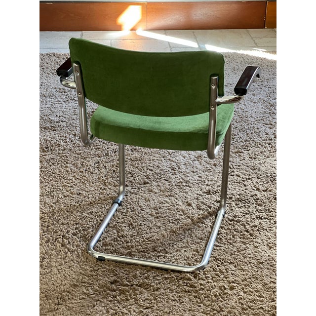 A set of six original and extremely rare S64 sled-base armchairs, dating from the 1950s, designed by Marcel Breuer for...