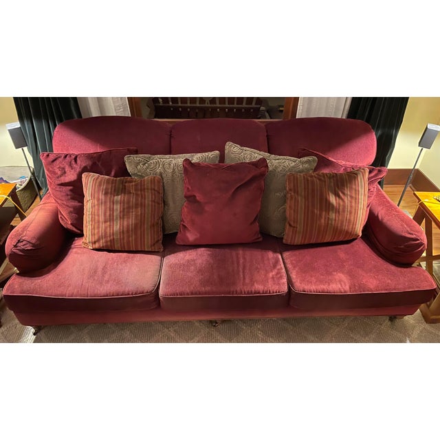 1990s Henredon Couch With Seven PIllows Chairish