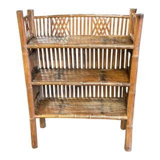 Antique Bamboo Bookcase Shelf For Sale