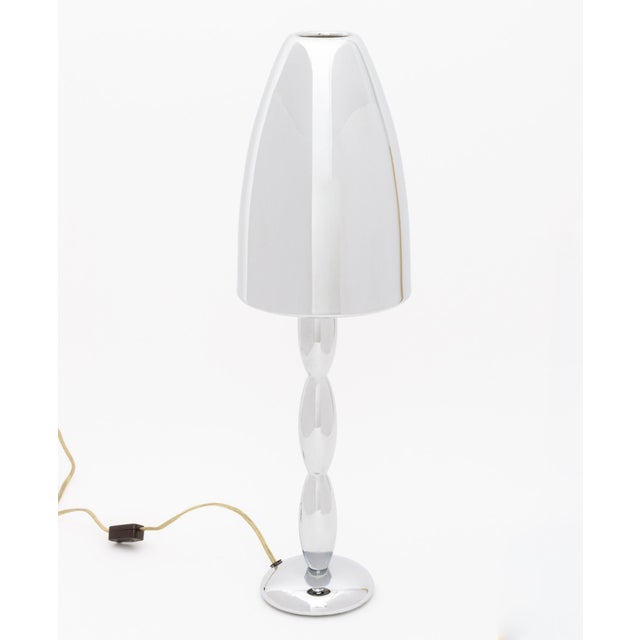 Mid-Century Modern Style Chrome Table Lamp For Sale In New York - Image 6 of 6
