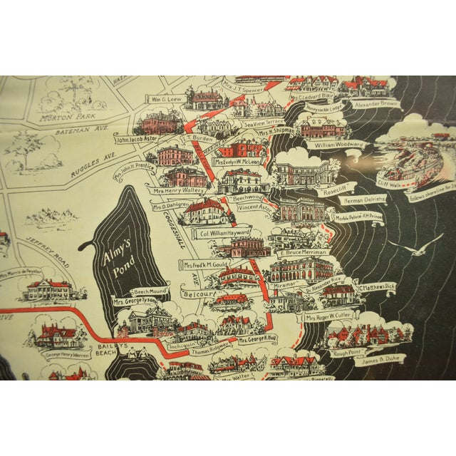 "Newport's Famous Ten Mile Drive" C1939 Map For Sale - Image 9 of 12