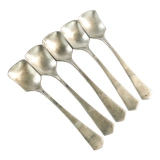 Art Deco Brass Ice Cream Spoons, 1950s, Set of 5 For Sale