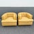 Yellow Vintage Mid Century Yellow Tufted Swivel Barrell Chairs With Pink Purple and Blue Stripes - A Pair For Sale - Image 8 of 12