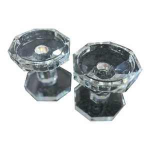 Vintage Oleg Cassini Crystal Candle Holders- a Pair