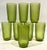Mid 20th Century Anchor Hocking MCM Avocado Reeded Wheatgrass Green Glass Tumblers - Set of 8 For Sale - Image 5 of 8