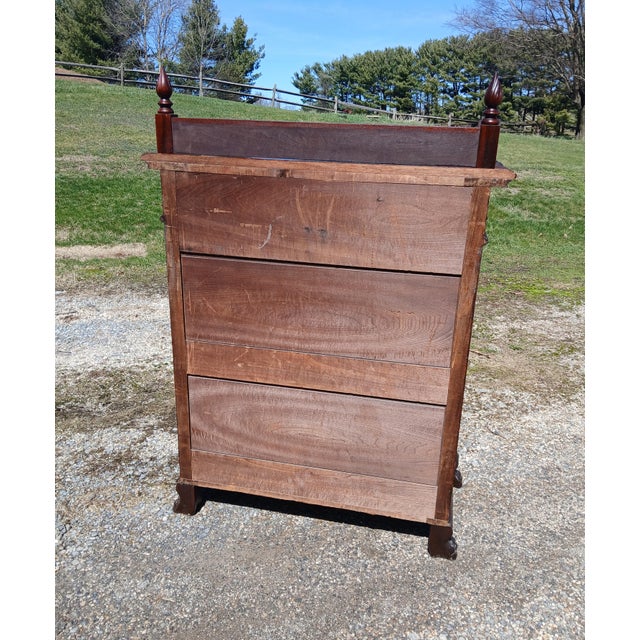 Antique Victorian Mahogany Chest of Drawers W Claw Feet and Six Drawers 1930s For Sale - Image 18 of 18