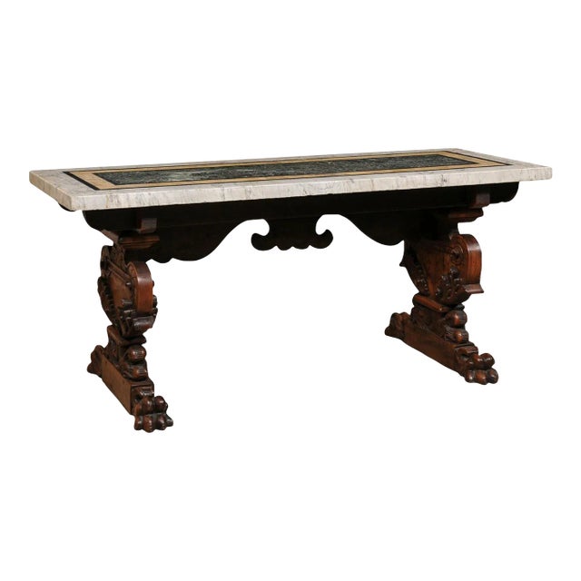 18th Century Italian Marble Top Table For Sale