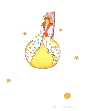2008 Antoine De Saint Exupery 'The King (Md)' Modernism Multicolor,Yellow,White,Red,Pink,Pastel France Lithograph