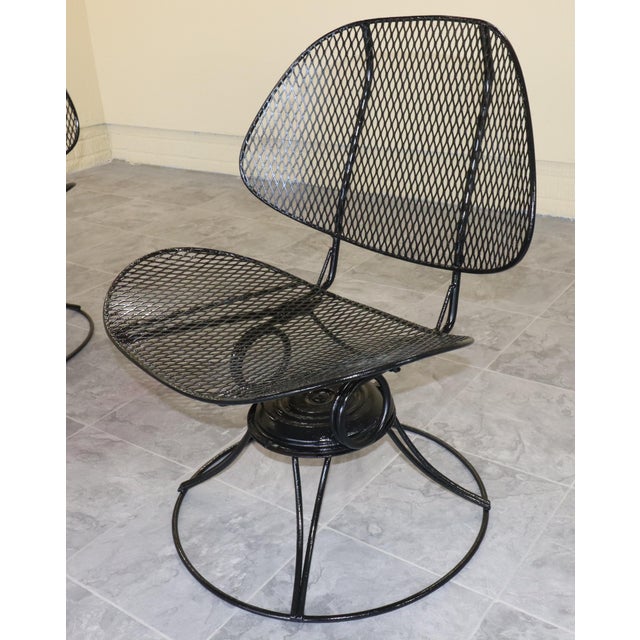 Metal Set of Four Homecrest “Casino” Swivel Rocker Chairs With Lazy Susan Table, Circa 1963-1966, Attributed For Sale - Image 7 of 16