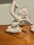 Metal Vintage Department 56 “Winter Silhouettes” White Porcelain Angels With Brass Trumpets - A Pair For Sale - Image 7 of 9
