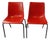 Set of Red Plastic Chairs with Metal Frame, 1980s For Sale