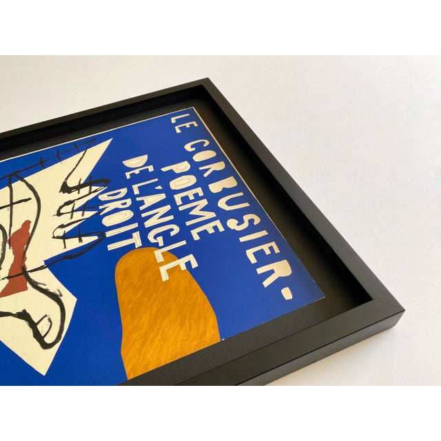 Le Corbusier Vintage 1955 Mid Century Modernist Mourlot Fine Art Lithograph Print " Poeme De l'Angle Droit " Framed Paris Exhibition Poster For Sale - Image 11 of 15